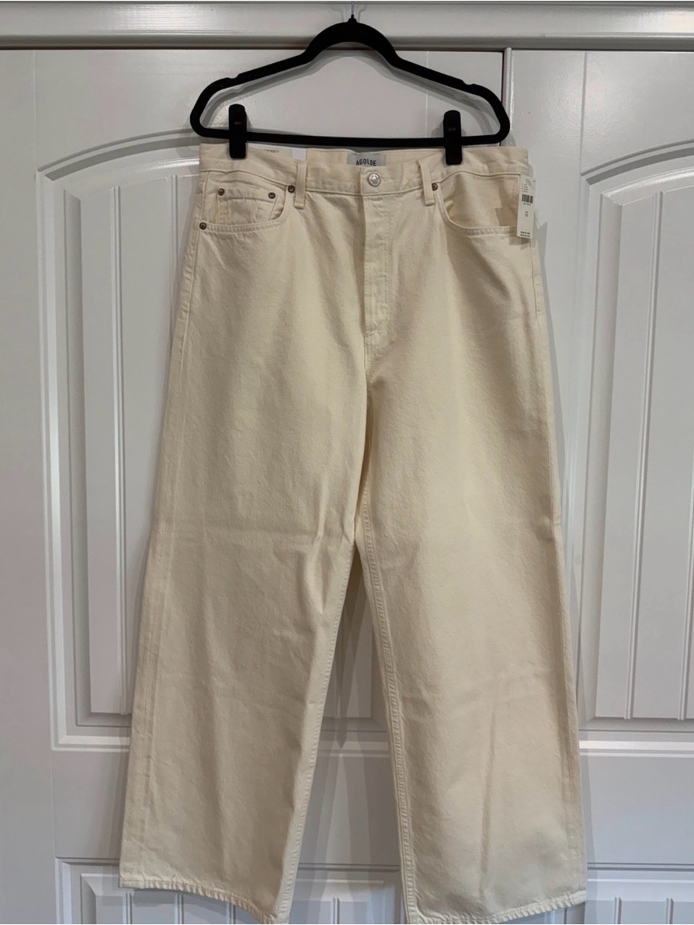 AGOLDE Low Slung Baggy White Jeans